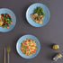 Sky Blue Marble Ceramic Set of 4 Dinner Plates - The Earth Store - Dinnerware